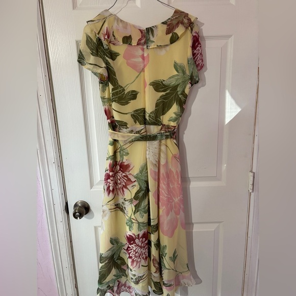 Floral Print Dress in Cream and Pink - Picture 6 of 8